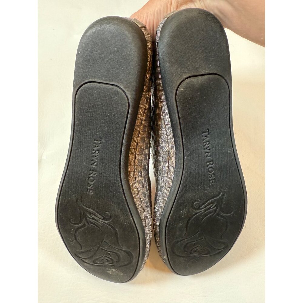 Taryn Rose Bronze silver Woven Flats Gelica For Women Size 7 round toe - Picture 3 of 8